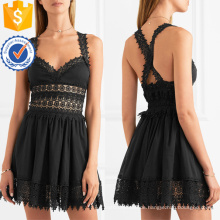 Gehäkelte Spitze Baumwolle ärmellose schwarze Mini Sommerkleid für sexy Mädchen Herstellung Großhandel Mode Frauen Bekleidung (TA0295D)